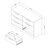 Commode double 6 tiroirs - Step One Essential Chêne hivernal