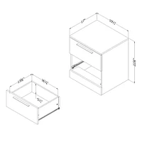 2-Drawer Nightstand - Step One Essential Winter Oak