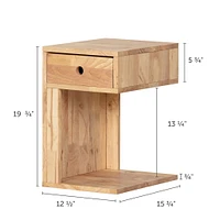 Sweedi Reversible 1-Drawer Nightstand - Natural