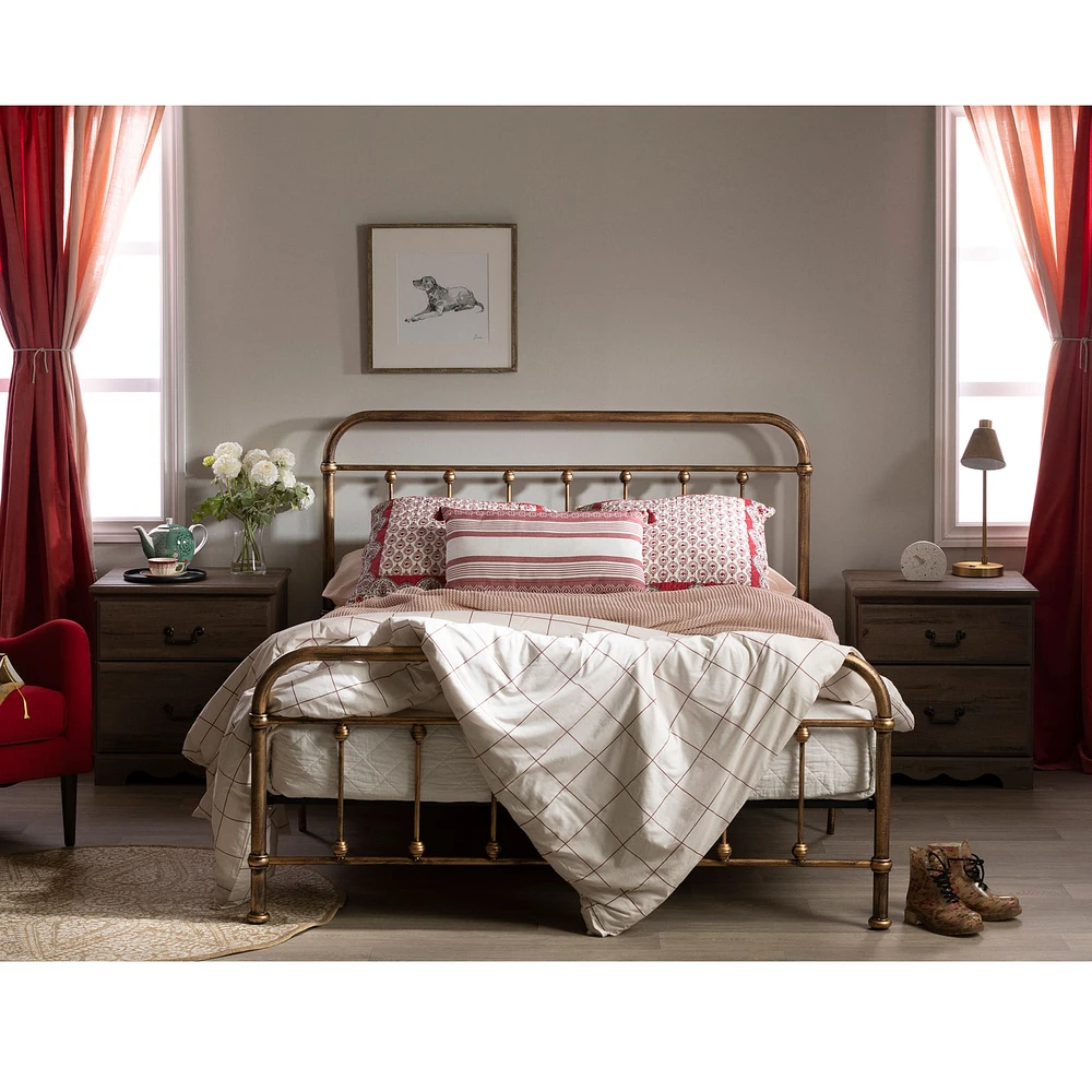 Metal Platform Queen Bed - Prairie Bronze