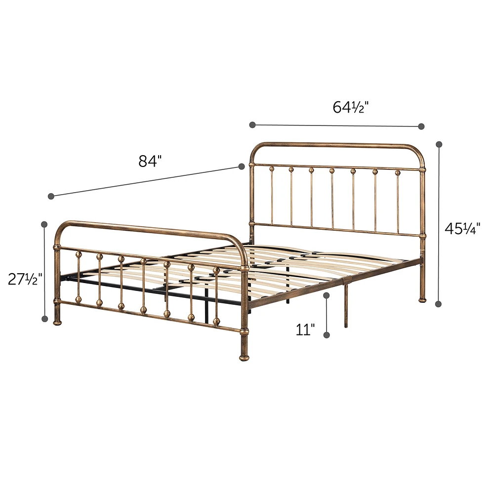 Metal Platform Queen Bed - Prairie Bronze