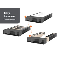Lit Grand Plateforme avec Paniers - Flexible Blanc Solide