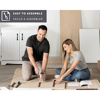 Lit Grand Plateforme avec Paniers - Flexible Blanc Solide