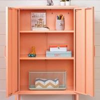 Metal 2-door Accent Cabinet Crea - Pale Orange