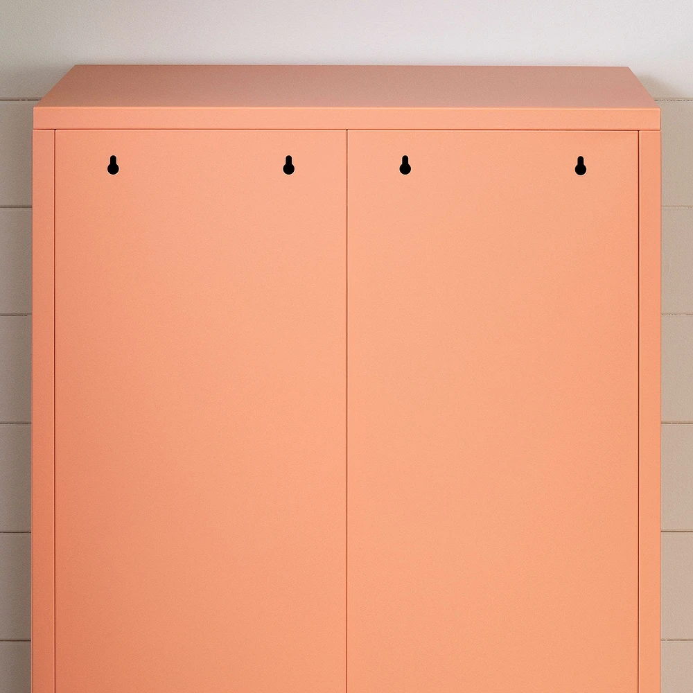 Metal 2-door Accent Cabinet Crea - Pale Orange