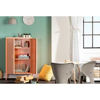Metal 2-door Accent Cabinet Crea - Pale Orange