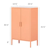 Metal 2-door Accent Cabinet Crea - Pale Orange