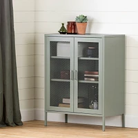 Meuble de Rangement avec Portes Grillagées en Métal Crea - Vert Sauge