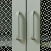 Meuble de Rangement avec Portes Grillagées en Métal Crea - Vert Sauge
