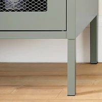 Meuble de Rangement avec Portes Grillagées en Métal Crea - Vert Sauge