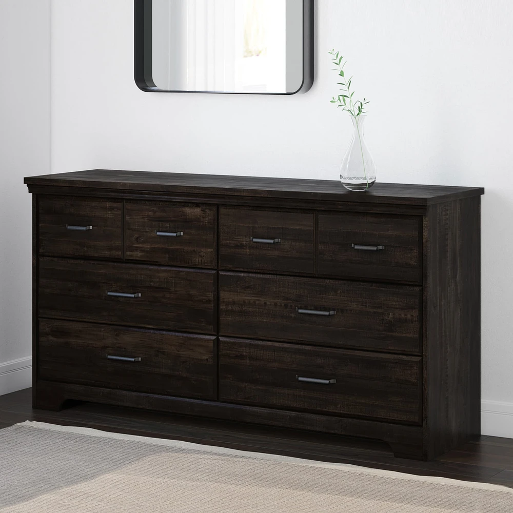 Commode Double 6 Tiroirs - Versa Noir Antiqué