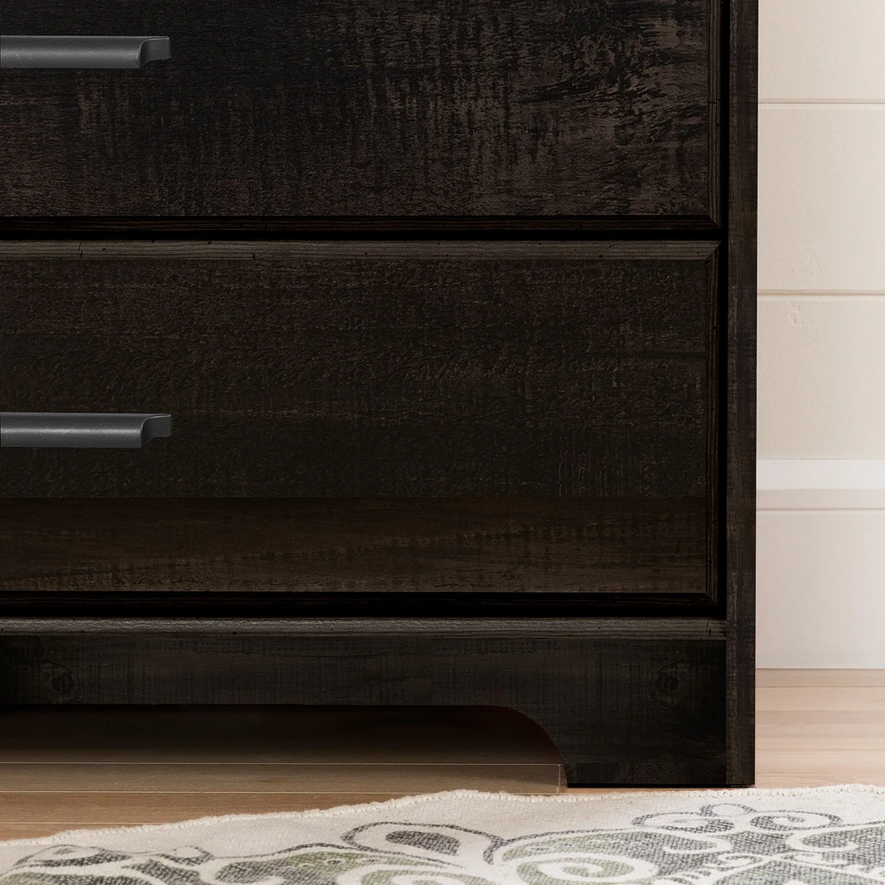Commode Double 6 Tiroirs - Versa Noir Antiqué