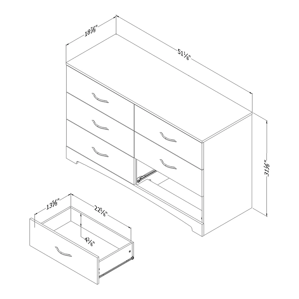 Commode Double 6 Tiroirs