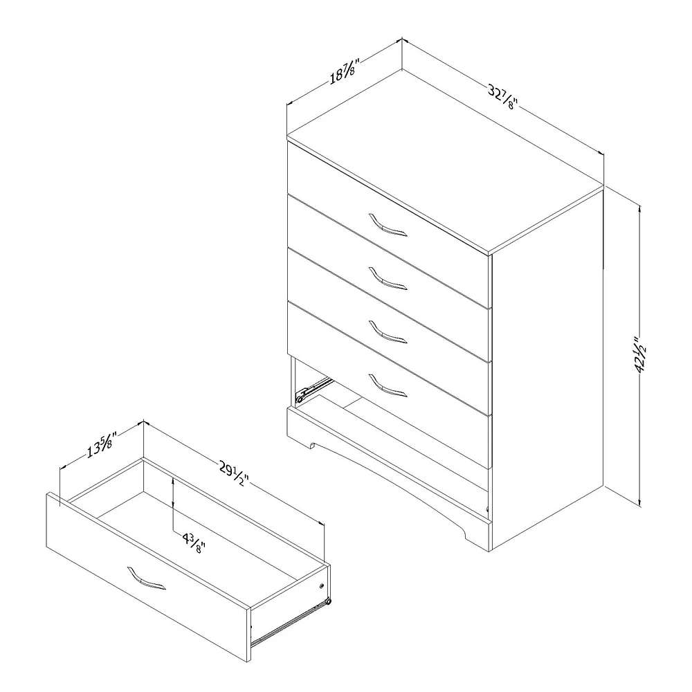 5-Drawer Chest - Step One Weathered Oak