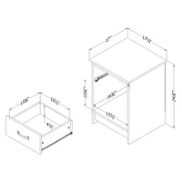 1-Drawer Nightstand - Tassio Nordik Oak
