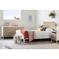 6-Drawer Double Dresser - Munich White and Soft Elm