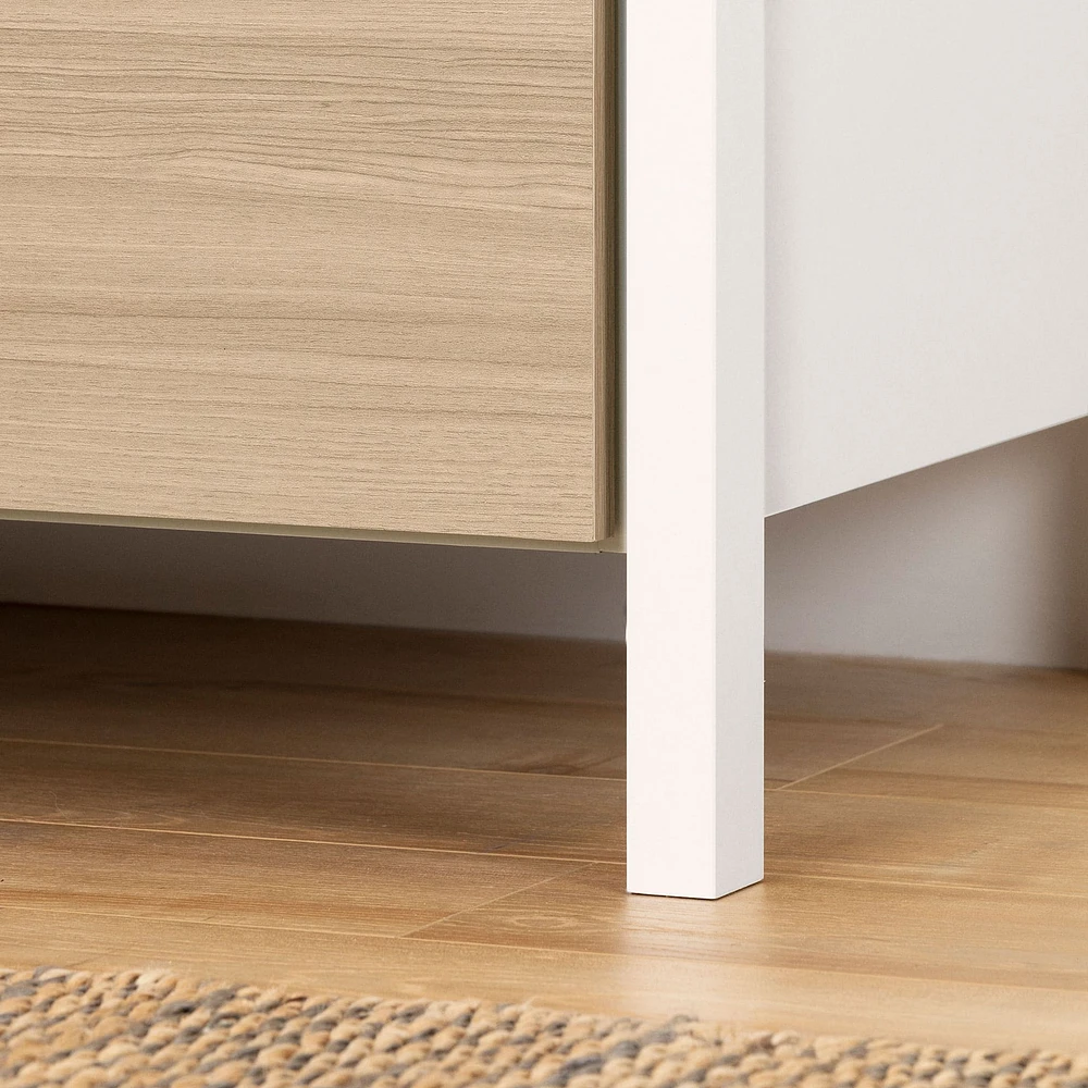 6-Drawer Double Dresser - Munich White and Soft Elm