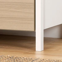 6-Drawer Double Dresser - Munich White and Soft Elm