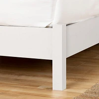 Lit Plateforme Double sur Pattes Munich - Blanc Solide
