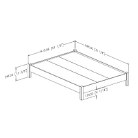Lit Plateforme Double sur Pattes Munich - Blanc Solide