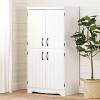 Armoire de Rangement avec 4 Portes - Farnel Blanc Solide