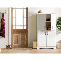 Armoire de Rangement avec 4 Portes - Farnel Blanc Solide