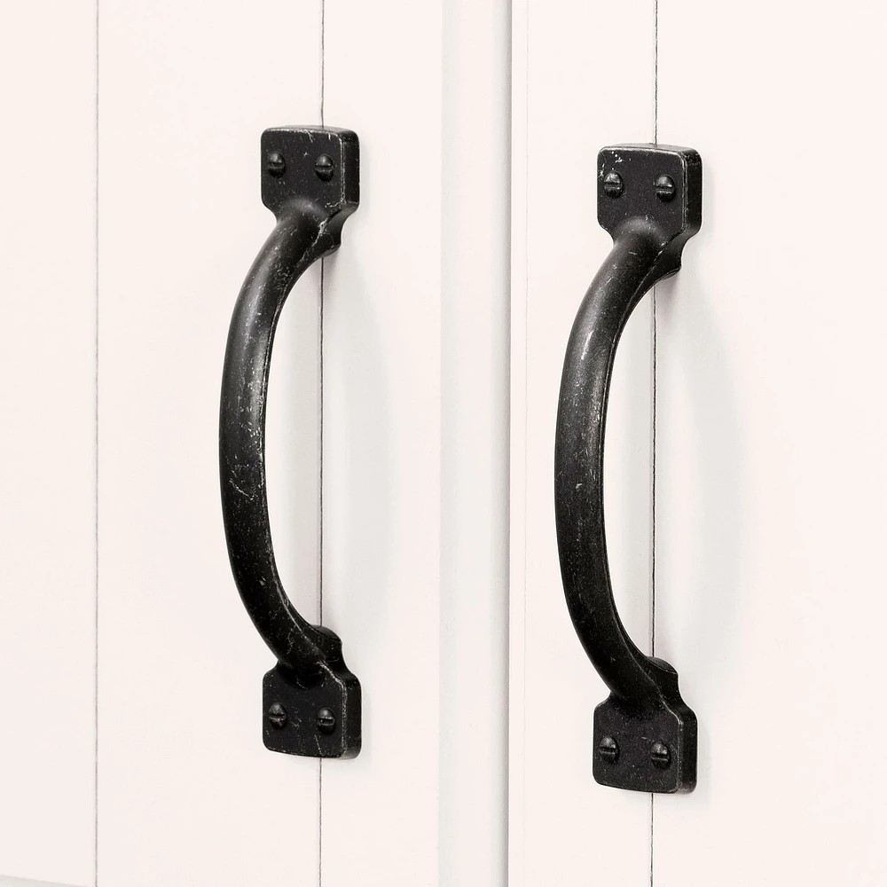 Armoire de Rangement avec 4 Portes - Farnel Blanc Solide