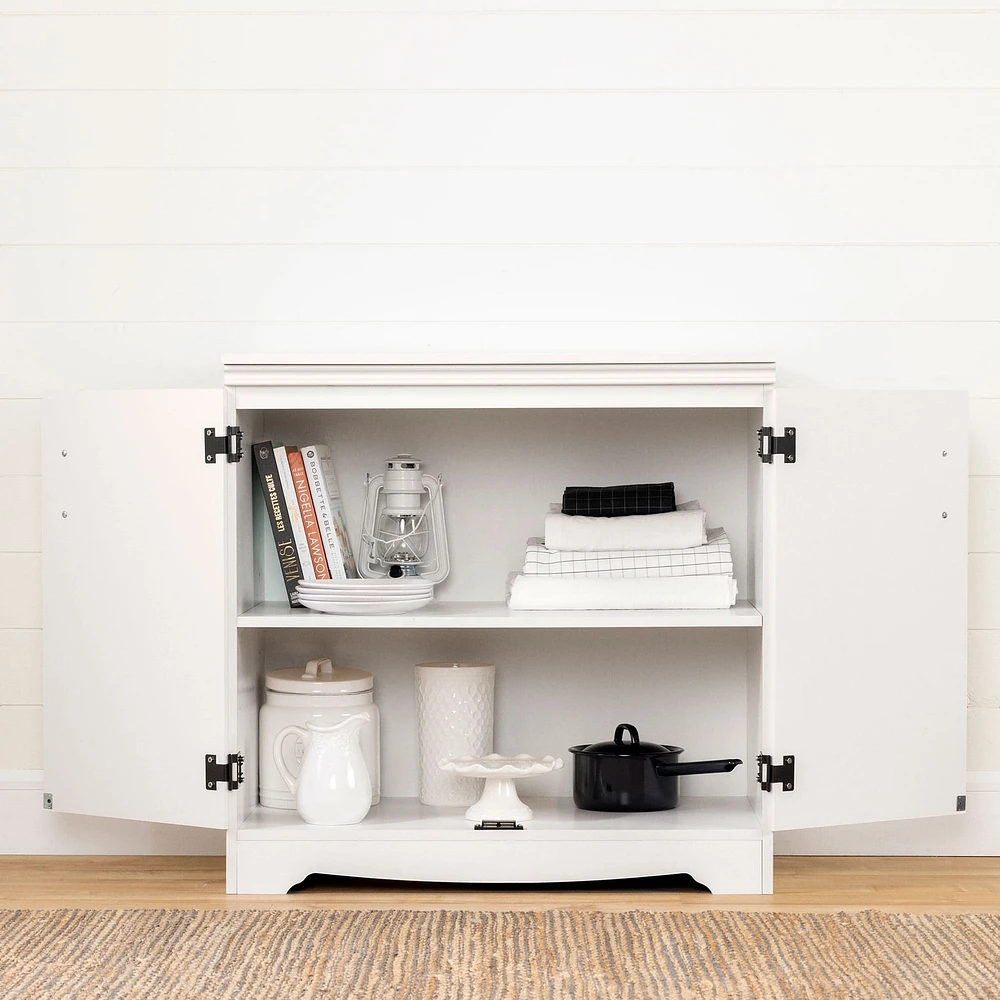 Armoire de Rangement avec 2 Portes - Farnel Blanc Solide