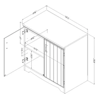 Armoire de Rangement avec 2 Portes - Farnel Blanc Solide