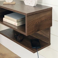 Floating Nightstand - Sazena Natural Walnut