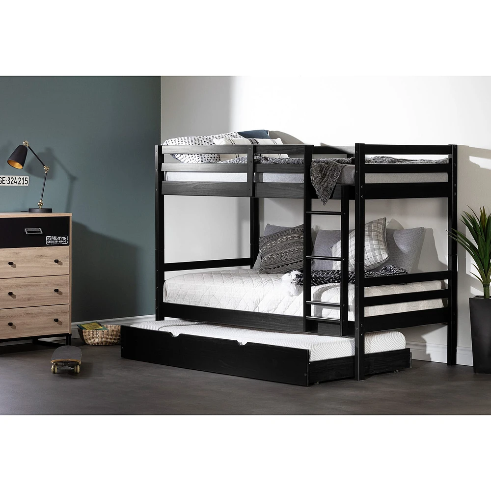 Bunk Beds with Trundle - Fakto Matte Black