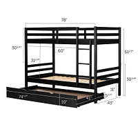 Bunk Beds with Trundle - Fakto Matte Black