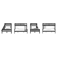 Solid Wood Bunk Beds - Induzy Matte Black