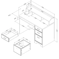 Computer Desk with Hutch - Versa Winter Oak