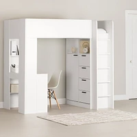Loft Bed with Desk - Logik Pure White