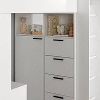 Loft Bed with Desk - Logik Pure White
