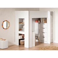 Loft Bed with Desk - Logik Pure White