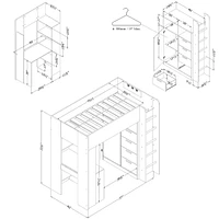 Loft Bed with Desk - Logik Pure White