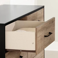 6 Drawers Dresser - Arlen Weathered Oak and Matte Black