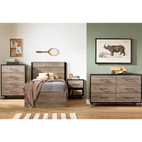 6 Drawers Dresser - Arlen Weathered Oak and Matte Black