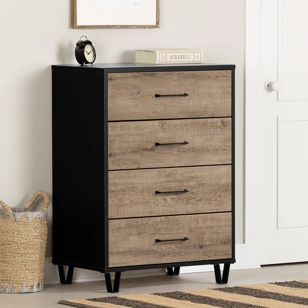 Chest - Arlen Weathered Oak and Matte Black