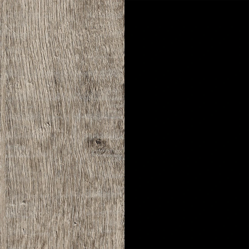 Table de chevet 1 tiroir - Arlen Chêne vieilli et Noir mat