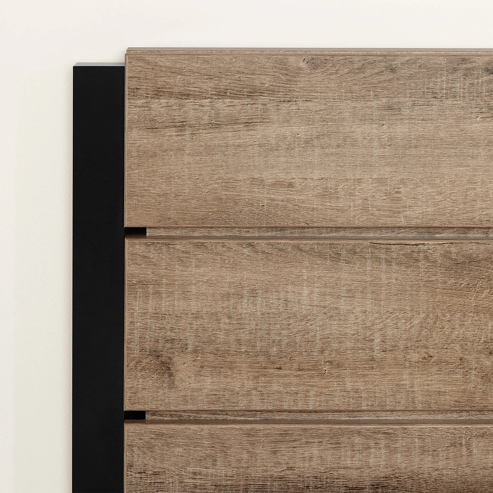 Twin Bed and Headboard Set - Arlen Weathered Oak