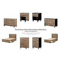 Twin Bed and Headboard Set - Arlen Weathered Oak