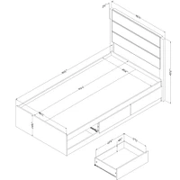 Twin Bed and Headboard Set - Arlen Weathered Oak