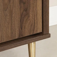 2-Drawer Nightstand - Hype Natural Walnut and Carrara Marble