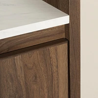 2-Drawer Nightstand - Hype Natural Walnut and Carrara Marble