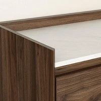 2-Drawer Nightstand - Hype Natural Walnut and Carrara Marble