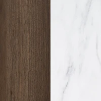 2-Drawer Nightstand - Hype Natural Walnut and Carrara Marble