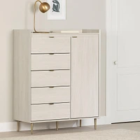 Commode à porte 5 Tiroirs - Hype Chêne Hivernal